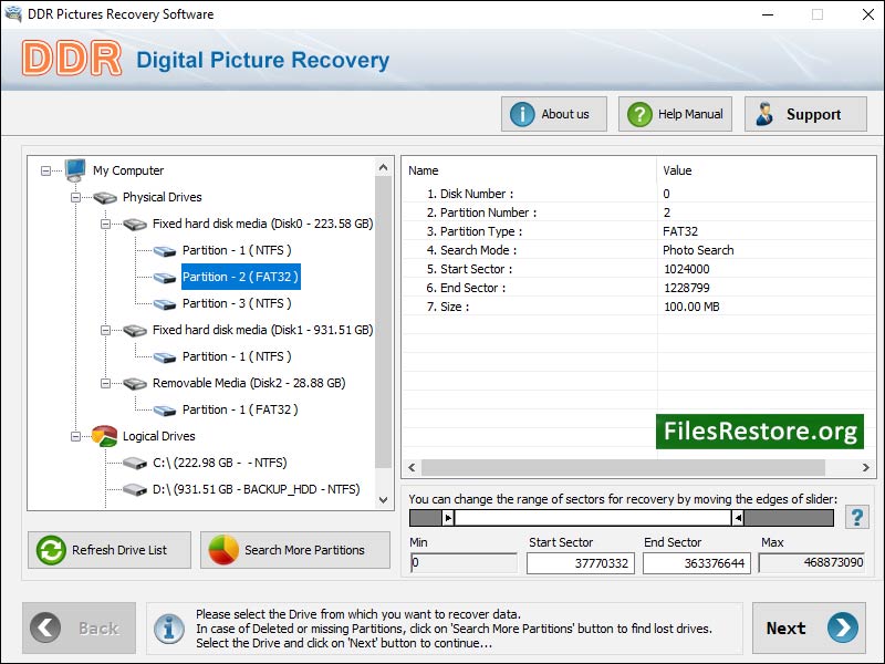 Digital Image Rescue Tool screen shot