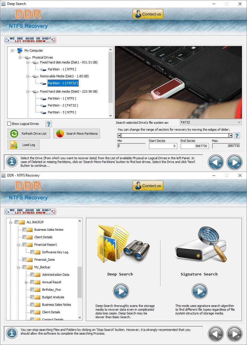 Screenshot of Repair Corrupted NTFS Files 3.0.1.5