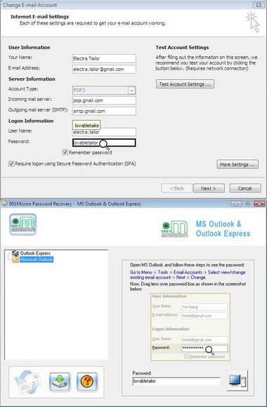 Screenshot of MS Outlook Password Rescue Tool