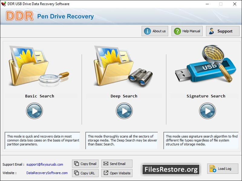 Screenshot of USB Drive Files Recovery Ex