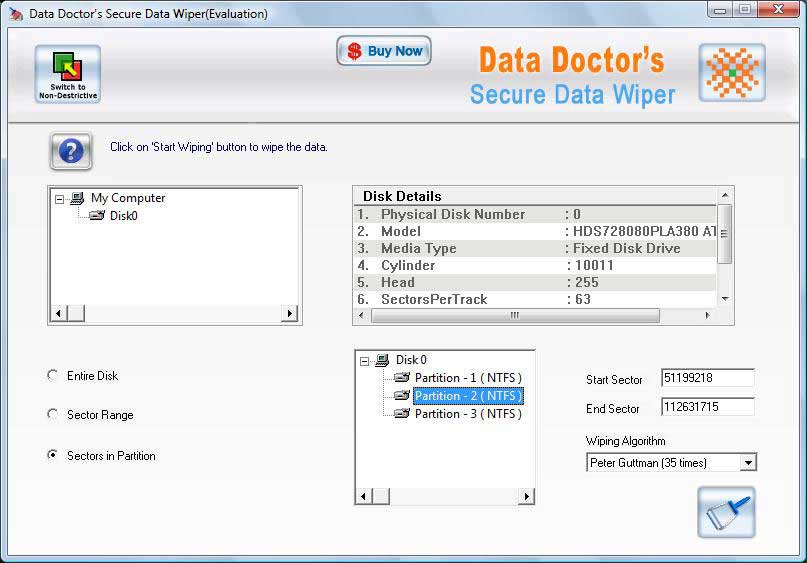 Screenshot of Secure Data Wiper Ex