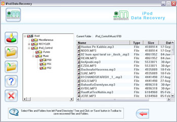 iPod files restore