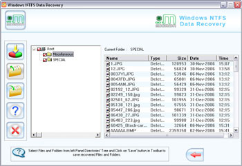 NTFS files restore